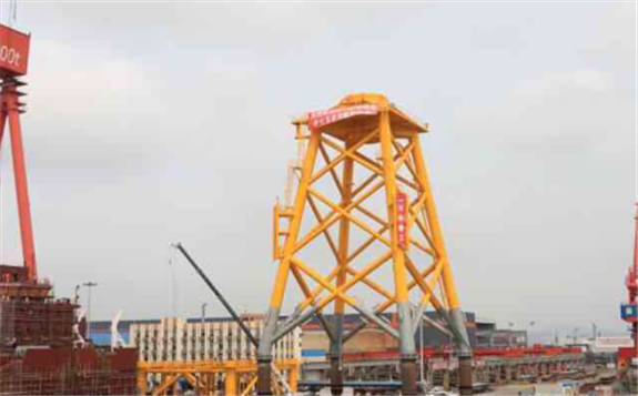 文船重工交付國內最大風電導管架