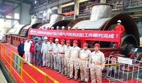 世界首臺六缸六排汽汽輪發電機組扣缸圓滿成功