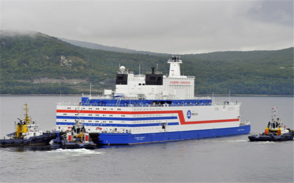 俄罗斯打造的全球首座浮式核电站“罗蒙诺索夫院士号”并网发电