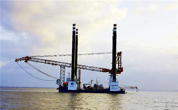 中國能建：“能建廣火”自升式風電安裝平臺交付使用