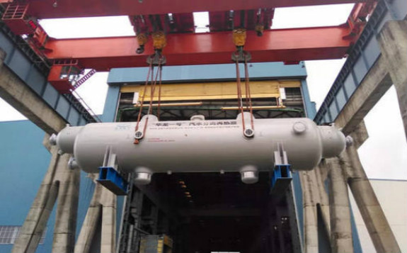 華龍一號福清6號機組汽水分離再熱器吊裝完成