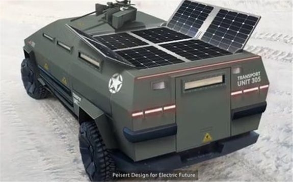 特斯拉皮卡軍用裝甲版曝光，酷似未來(lái)戰(zhàn)車(chē)，配太陽(yáng)能供電和重機(jī)槍