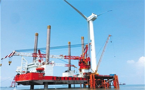 中国单机容量最大海上风电机组并网发电
