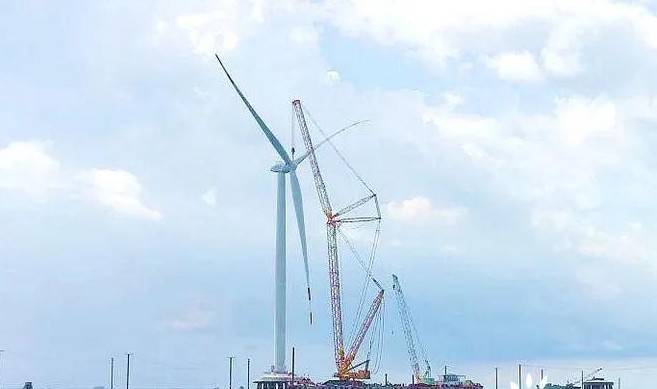 东方电气首个海外海上风电项目全部机组完成吊装