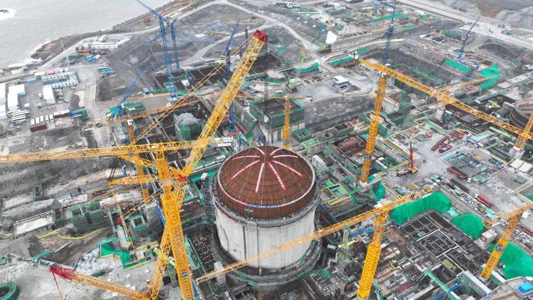 来看！中广核浙江三澳核电项目1号机组完成穹顶吊装