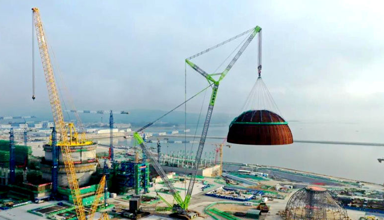 華龍一號漳州核電2號機組內穹頂混凝土順利澆筑完成