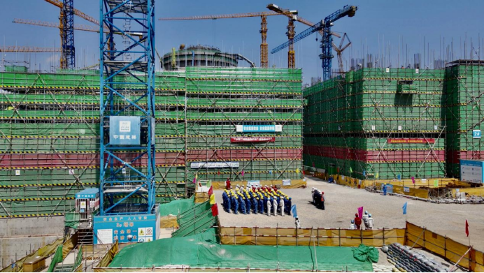 三澳核电项目1号机组常规岛汽机运转层结构浇筑完成