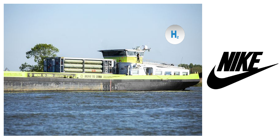 耐克推出首艘氢动力内陆集装箱船