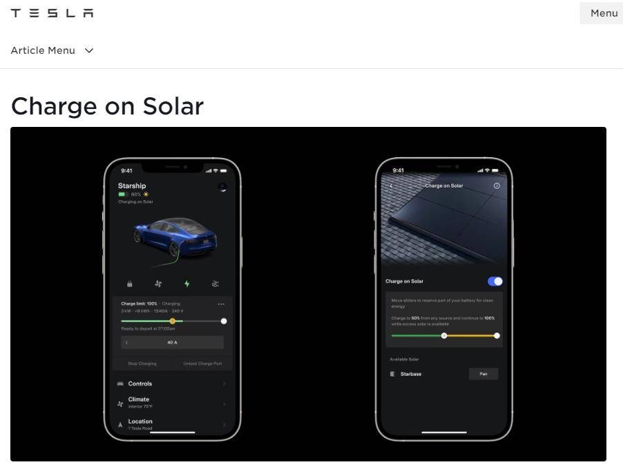 特斯拉可以利用太阳能对新能源汽车自主充电