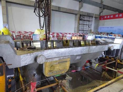 国能晋江热电公司扩建工程汽轮机外下缸提前完成就位