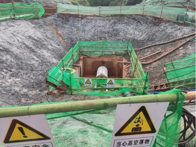 中能建建筑集团繁昌PPP：九连路新建污水干管工程DN800顶管开始施工