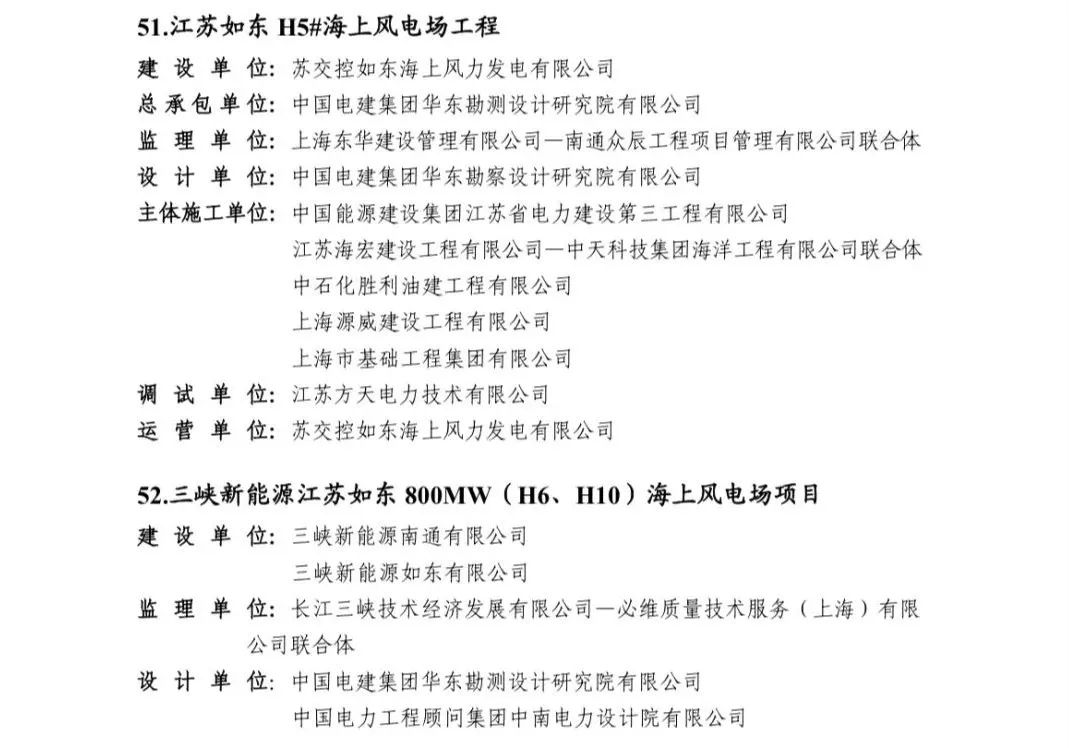 电气风电两项目获中国电力优质工程奖