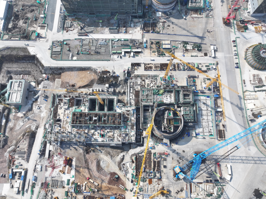 三门核电4号机组常规岛主体结构零米以下结构浇筑完成