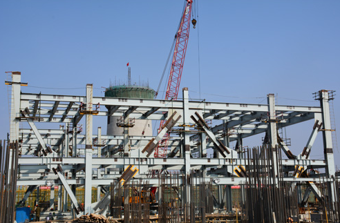 大湾2×660MW低热值(CFB)煤电项目工程1号机组锅炉钢架吊装