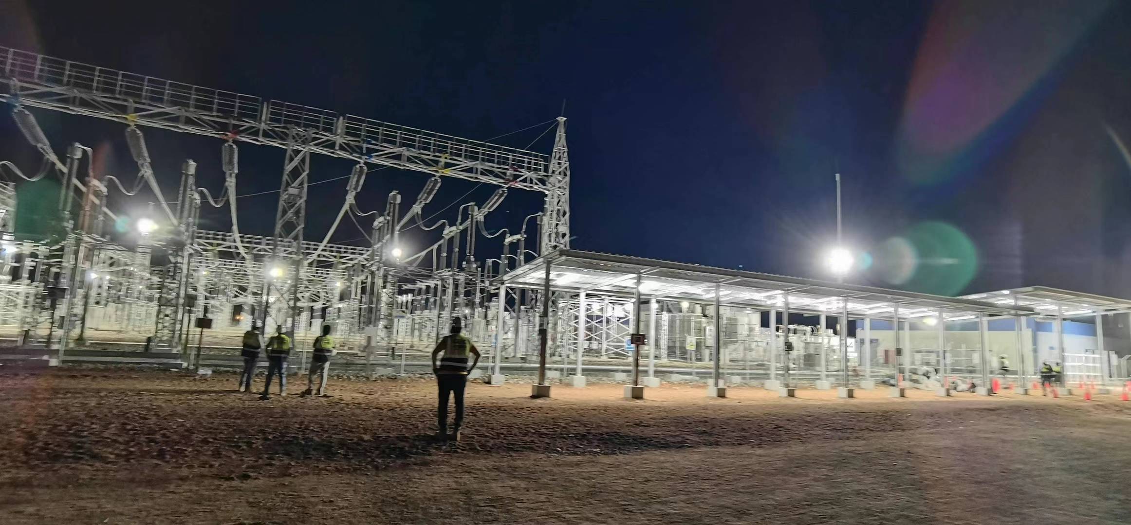 埃及康翁波200兆瓦光伏电站项目220千伏升压站倒送电成功