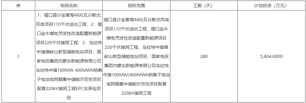 内蒙古电力集团巴彦淖尔公司2024年3次EPC项目招标